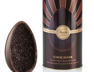 Uovo di cioccolato fondente Chocaviar 75% in cilindro di metallo 350g